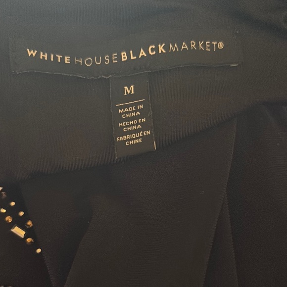 White House Black Market Elegant Black Dress with Silver Accents - Picture 3 of 3